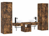 Bathroom Furniture Set 5 pcs Smoked Oak 33 x 34.5 x 160 cm 3406008