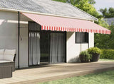 Replacement Fabric for Awning Red and White Stripe 4x3.5 m 367717