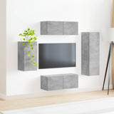 TV Cabinet Set Wall-mounted 4 pcs Concrete Grey Engineered Wood 3409009