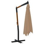 Cantilever Garden Parasol with Wooden Pole 400x300 cm Taupe 318431
