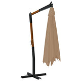 Cantilever Garden Parasol with Wooden Pole 400x300 cm Taupe 318431