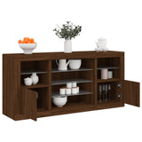 Sideboard with LED Lights Brown Oak 142.5x37x67 cm 3209092