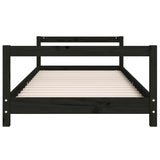 Kids Bed Frame Black 90x200 cm Solid Wood Pine 834395