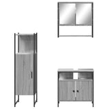 3 Piece Bathroom Furniture Set Grey Sonoma Engineered Wood 3214698