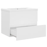 Sink Cabinet with Built-in Basin White Engineered Wood 3071540
