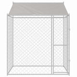 Dog Cage with Roof Silver 200 x 200 x 258 cm Steel and PE 42009131