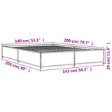 Bed Frame without Mattress Grey Sonoma 140x200 cm 3279845