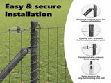 Ground Spike Fence Post 7 pcs Grey Powder-Coated Steel 42004258