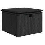 Sofa Set with Cushion with Storage 7 pcs Black Poly Rattan 3359202