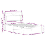 Bed Frame without Mattress Brown Oak 100x190 cm Engineered Wood 4106835