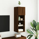 TV Cabinet with LED Lights Brown Oak 30.5x30x90 cm 837013