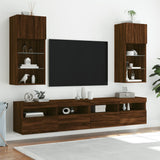 TV Cabinet with LED Lights Brown Oak 40.5x30x90 cm 837055
