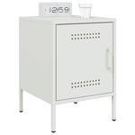 ZNTS Bedside Cabinet White 36x39x50.5 cm Steel 842920