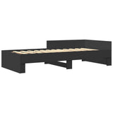 Bed Frame without Mattress Black 75x190 cm Small Single Engineered Wood 849594