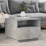 Coffee Table with LED Lights Concrete Grey 50x49x40 cm 839829