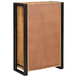 Highboard with Doors Brown Solid Rough Mango Wood and Metal 4104766