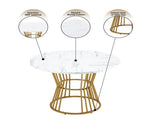 White with Metal Leg , Kitchen Table, Sturdy Metal Frame, Modern Marble or Dining Tables, N639P264555O