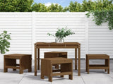 5 Piece Garden Dining Set Honey Brown Solid Wood Pine 3157712