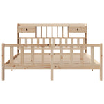 ZNTS Bookcase Bed without Mattress 200x200 cm Solid Wood Pine 3321751