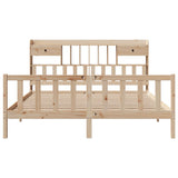 ZNTS Bookcase Bed without Mattress 200x200 cm Solid Wood Pine 3321751