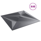 Wall Panels Star 48 pcs Star Grey 50 x 50 cm XPS Foam 42046074