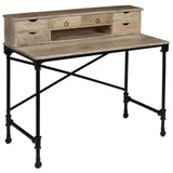 244947 Writing Desk Solid Mango Wood and Steel 110x50x96 cm