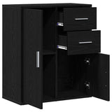 Sideboard with Drawer Black Oak 60 x 31 x 70 cm Engineered Wood 871417