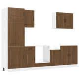 7 Piece Kitchen Cabinet Set Kalmar Brown Oak Engineered Wood 3314768