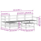 ZNTS 6 Piece Garden Sofa Set Impregnated Wood Pine 3250927