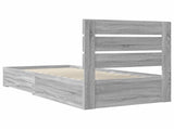 Bed Frame with Drawer Grey Sonoma 90 x 190 cm Engineered Wood 3412025