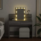 Dressing Table with LED Grey Sonoma 100x40x130 cm 848204