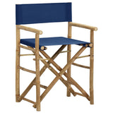 Director's Chair Set of 2 Blue Bamboo Standard Foldable 313030