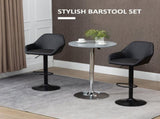 Bar Stools Set of 2, Height Adjustable Swivel Barstools, PU Leather Kitchen Stools with Backs, T3398P343308