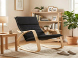 Lounge Chair, Comfortable Relax Rocking Chair with Headrest, 67W x 92D x 89H cm, Black T3398P548066
