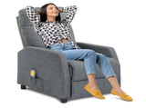 Fabric With 6-Point Massage Heating Function Recliner Light Gray 82079157