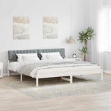Bed frame White and light grey 200 x 200 cm Solid pine wood 3394342