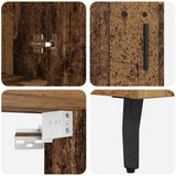 Highboard Old Wood 69.5 x 34 x 180 cm Engineered Wood and Glass 3415686
