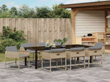 Garden Dining Set 9 pcs Beige Poly Rattan 3380740