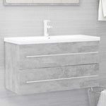 ZNTS 2 Piece Bathroom Furniture Set Concrete Grey Engineered Wood 804849
