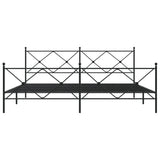 Metal Bed Frame without Mattress with Footboard Black 193x203cm 376526