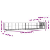 Aviary with Extension Silver 1244x203x216 cm Steel 3214262