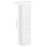 Bathroom Cabinet White 30x30x130 cm Engineered Wood 804997