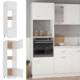 Microwave Cabinet Lyon White 60x57x207 cm Engineered Wood 3334017