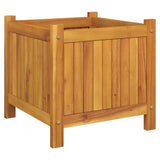 Garden Planter with Liner 42x42x40 cm Solid Wood Acacia 366434