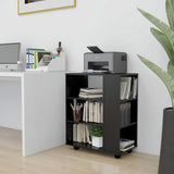 Rolling Cabinet Black 60x35x75 cm Engineered Wood 808450