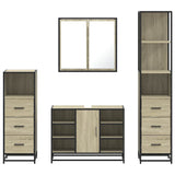 ZNTS 4 Piece Bathroom Furniture Set Sonoma Oak Engineered Wood 3301271