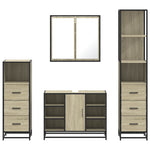 4 Piece Bathroom Furniture Set Sonoma Oak Engineered Wood 3301271