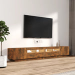 3 Piece TV Cabinet Set with LED Lights Smoked Oak Engineered Wood 3120173