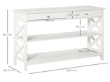 Console Table Side Desk w/ Shelves Drawers Open Top X Support Frame Living Room Hallway Home Office T3398P329949