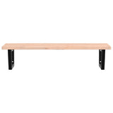 Basin Shelf Wall Mounted Steel and Solid Wood Beech 3302435